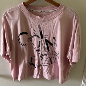 Calvin Klein Performance Cropped Cotton/Modal Tee, Size M